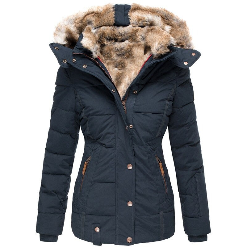 Women's Fur-Lined Winter Coat - Warm, Waterproof, Insulated, and Stylish Outerwear