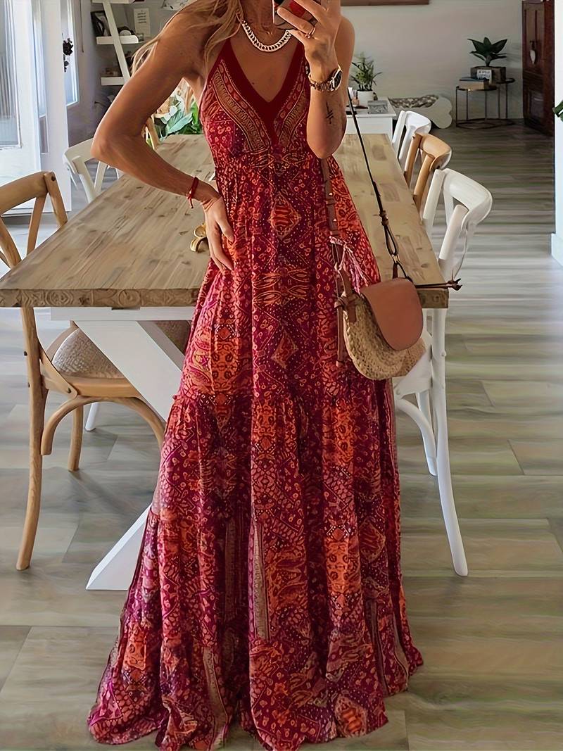 Yeva - Bohemian-style maxi dress with ethnic print