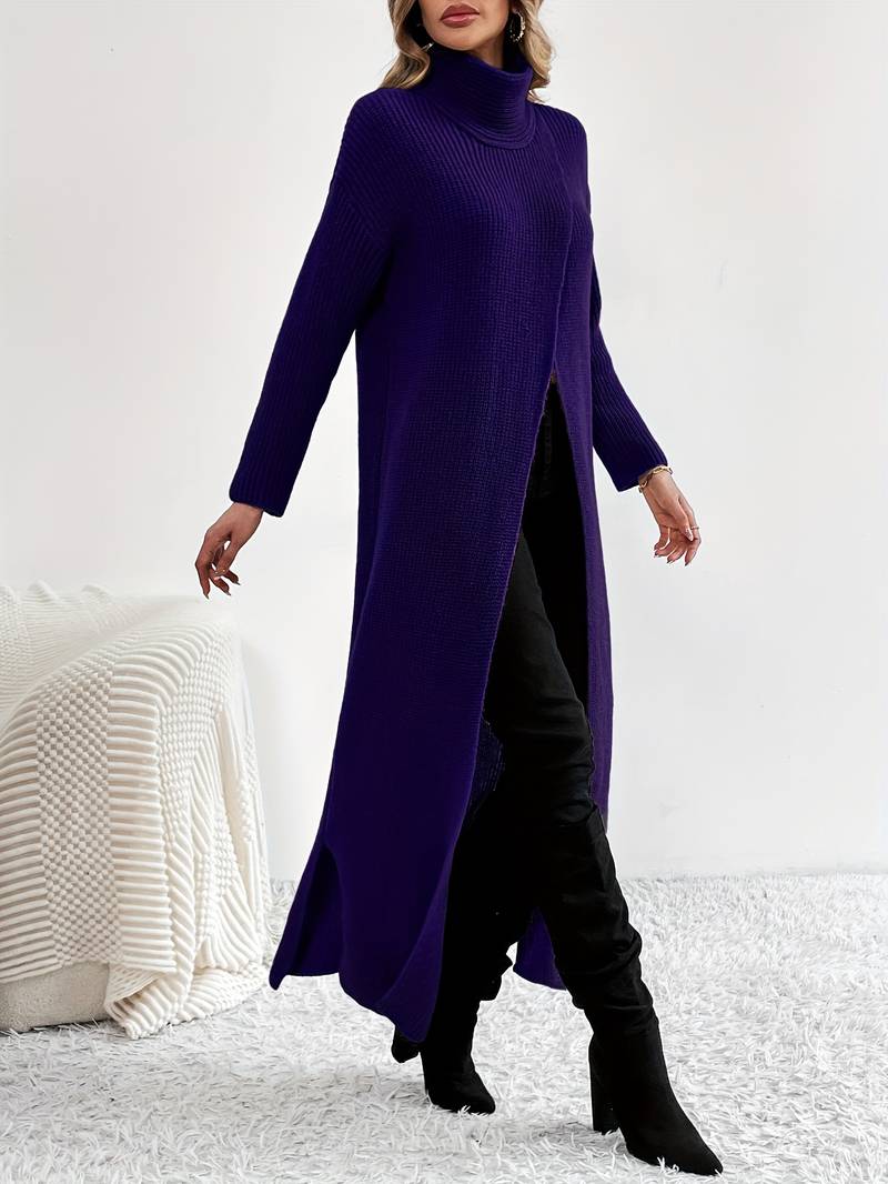 Reya - High-neck dress with long slit