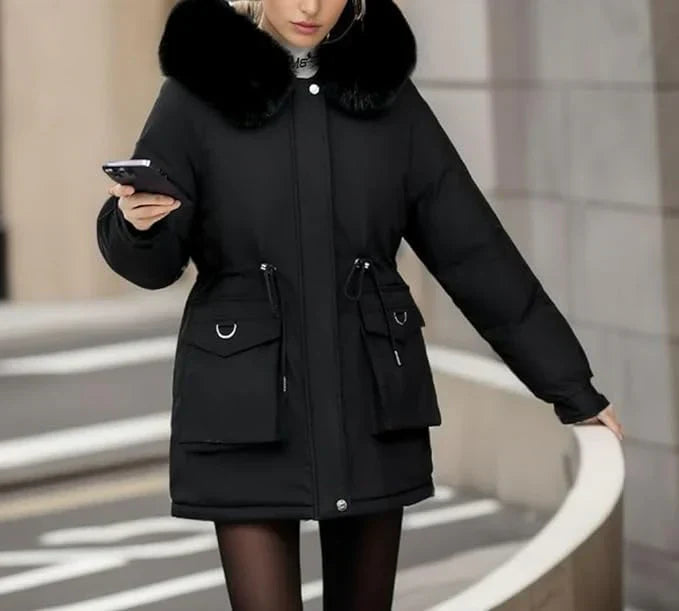 Kevser | Faux Fur Hooded Women's Winter Coat - Stylish & Warm Outerwear