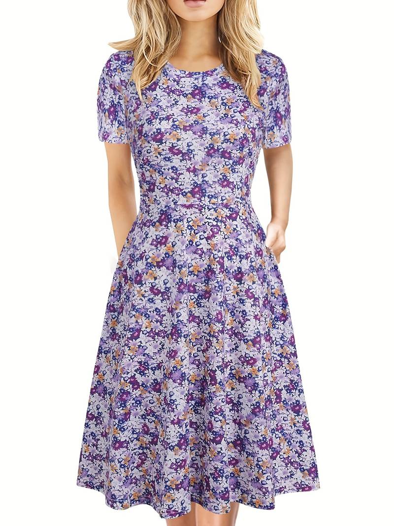 Vannesa | Women's Vintage Floral Print Dress