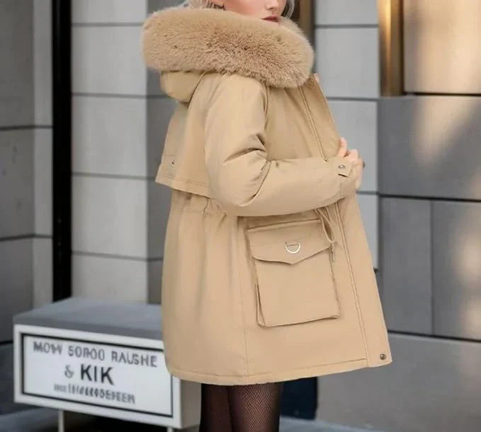 Kevser | Faux Fur Hooded Women's Winter Coat - Stylish & Warm Outerwear