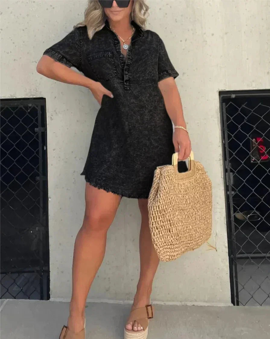 Vera - Casual Denim Shirt Dress