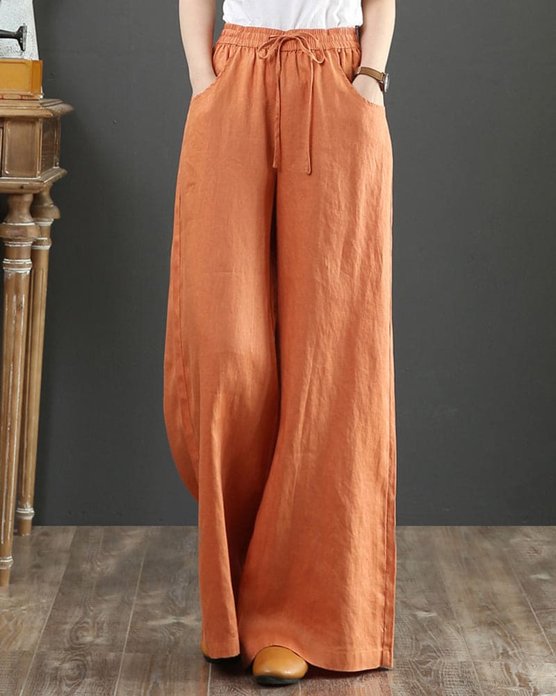 Evanie - trousers in plain colour