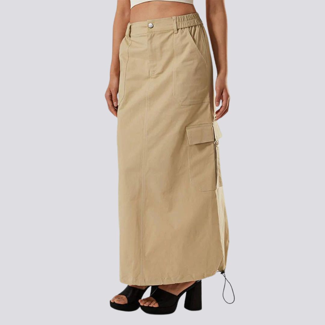 Addison - Casual cargo skirt with drawstring and flap pockets