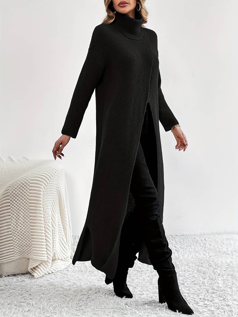 Reya - High-neck dress with long slit