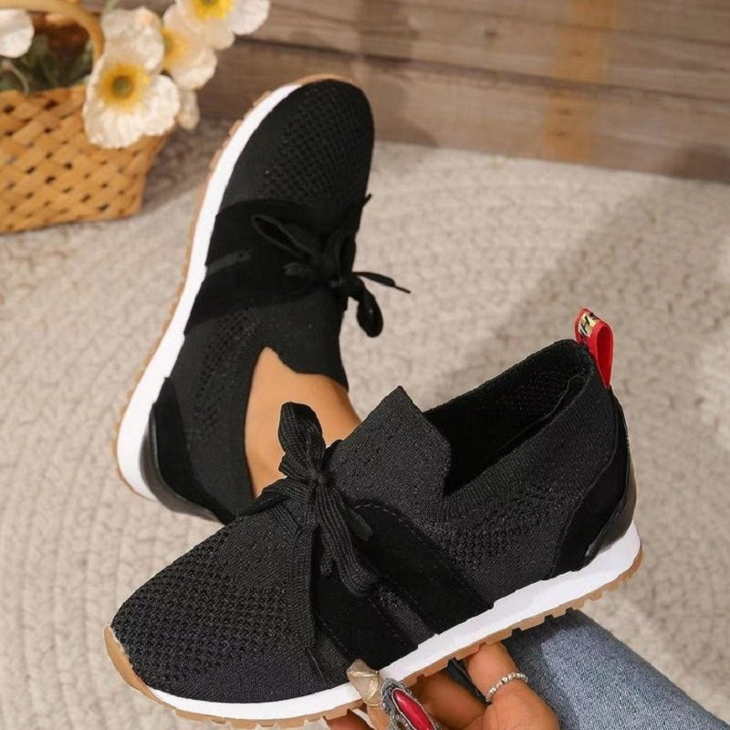 Ferne - knitted flat trainers with platform