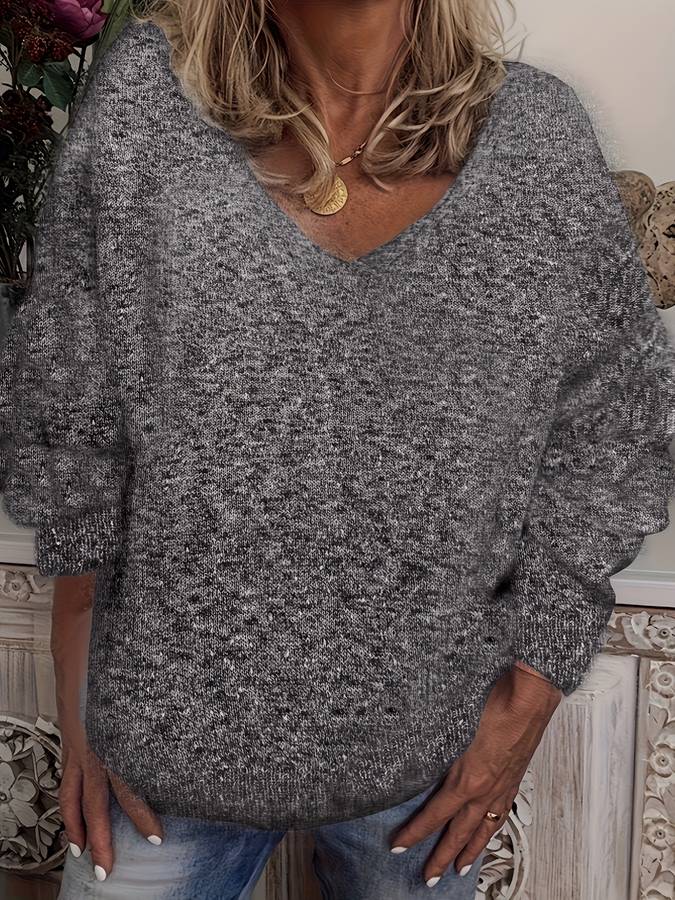 Oversized jumper with V-neck