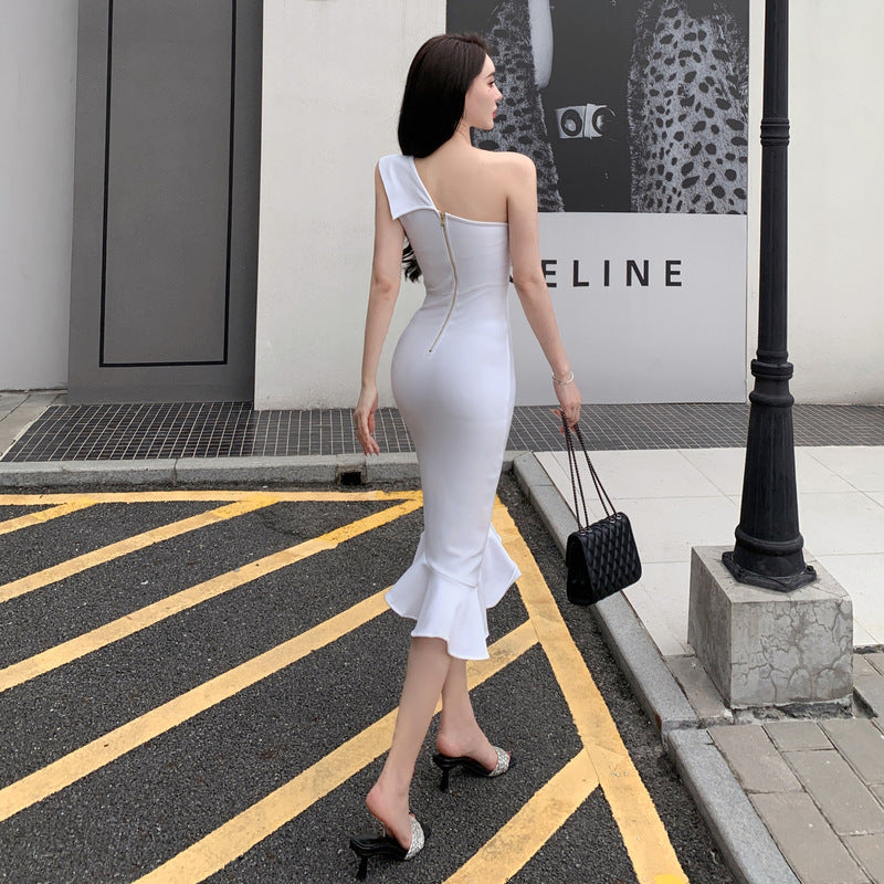 Young Elegant Graceful One Shoulder Dress