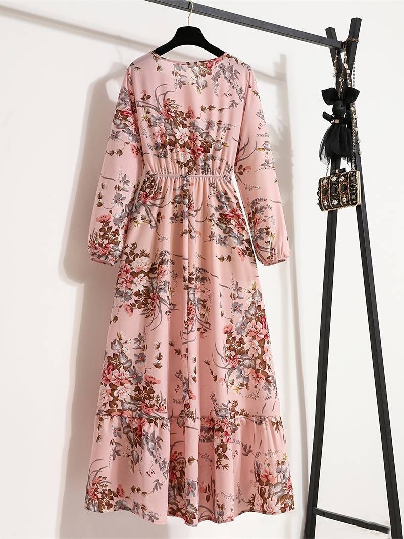 Abella - Long dress with bohemian floral print