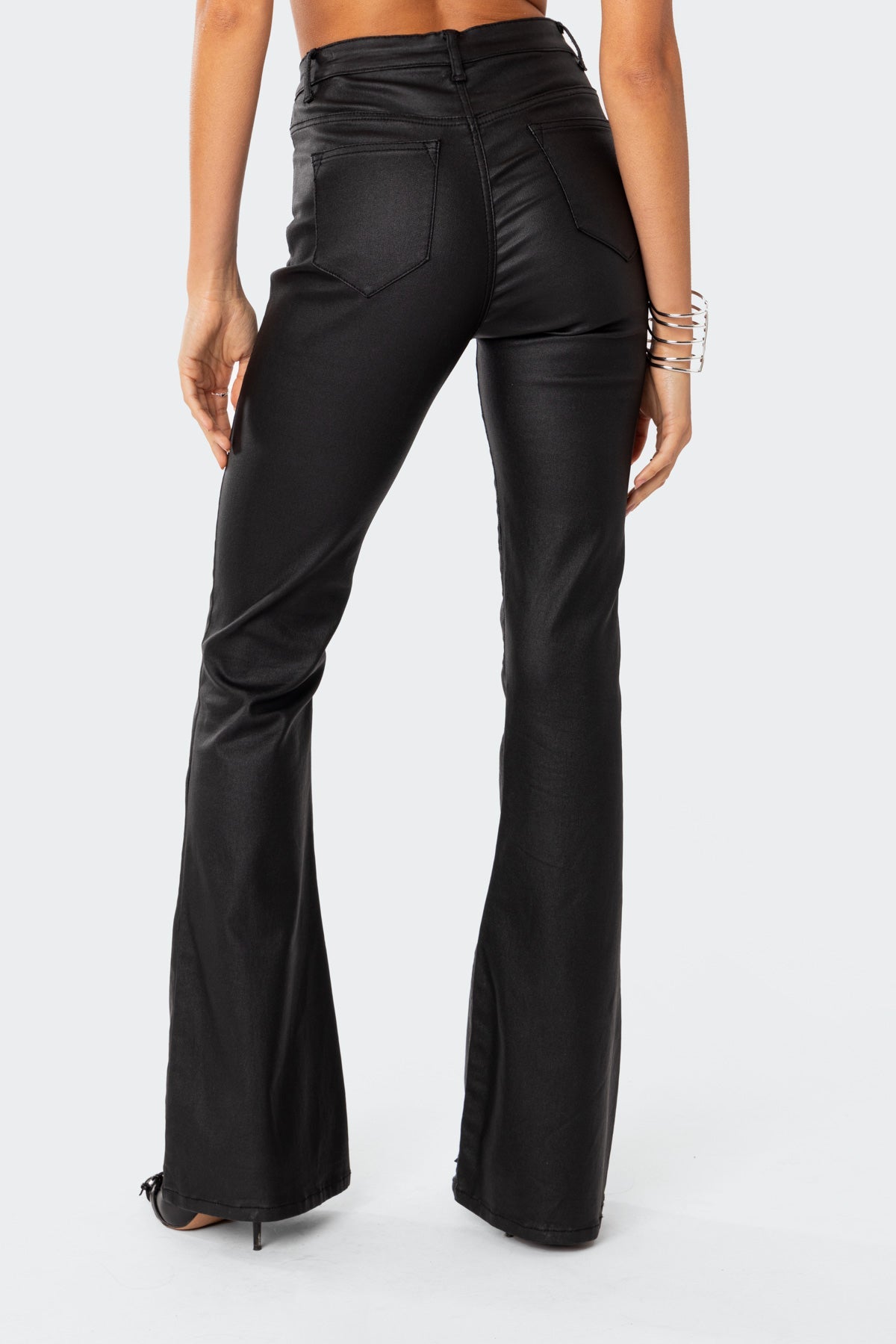 Garnet - Leather flared trousers