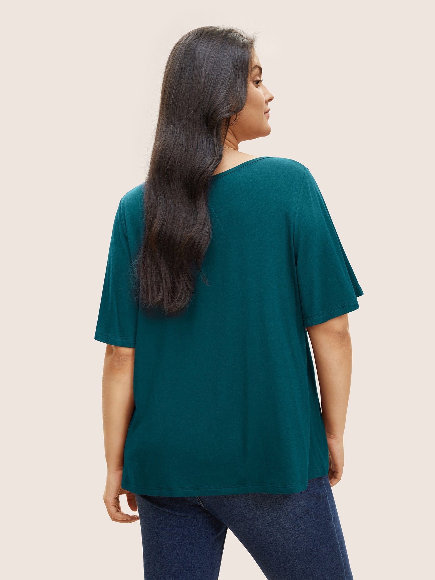 Supersoft Essentials Twist Front Asymmetrical Neck T-shirt