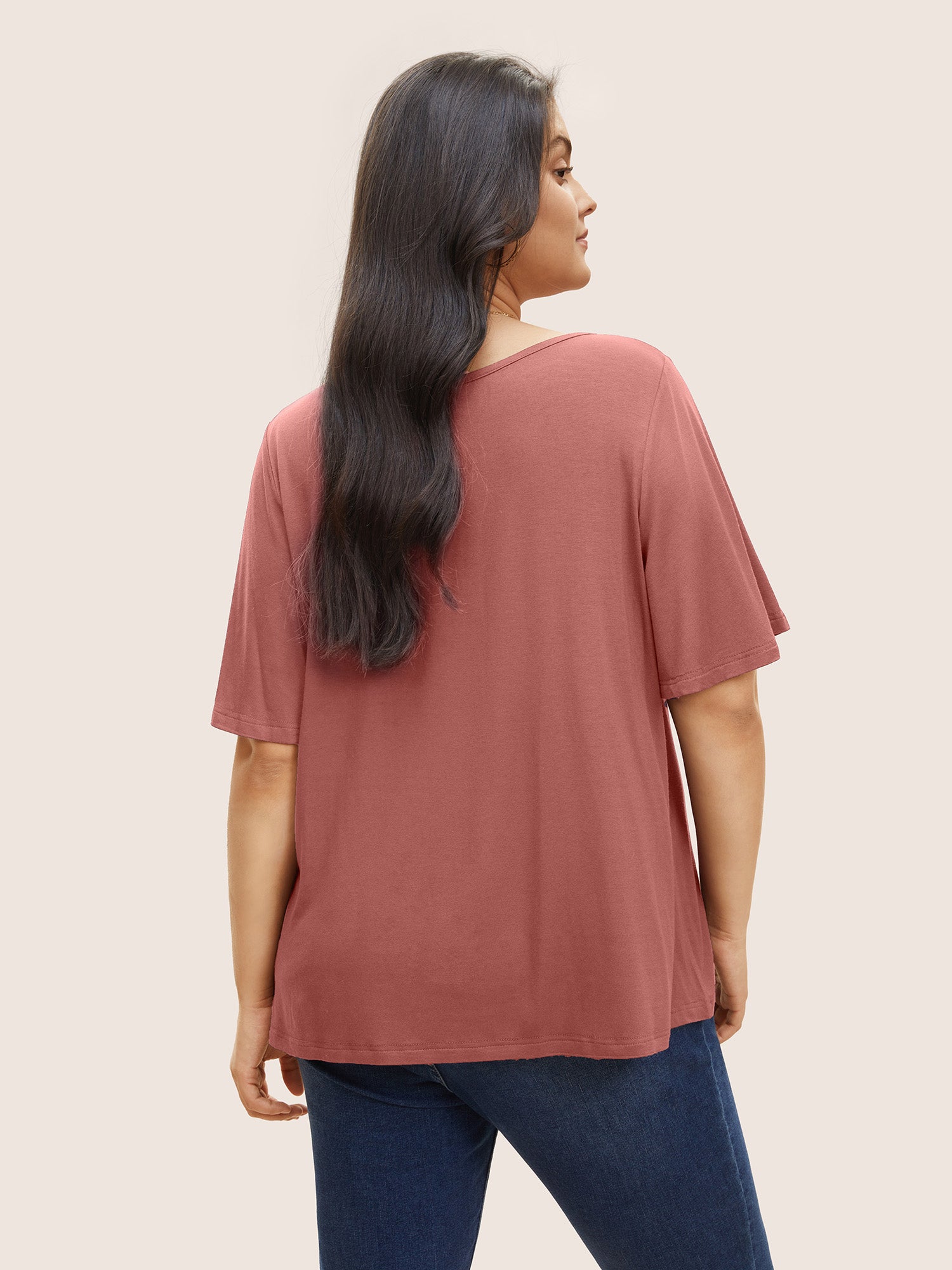 Supersoft Essentials Twist Front Asymmetrical Neck T-shirt