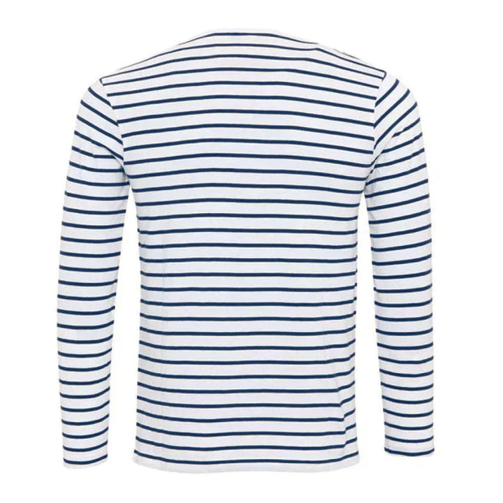 Josh - striped long sleeve shirt with henley collar