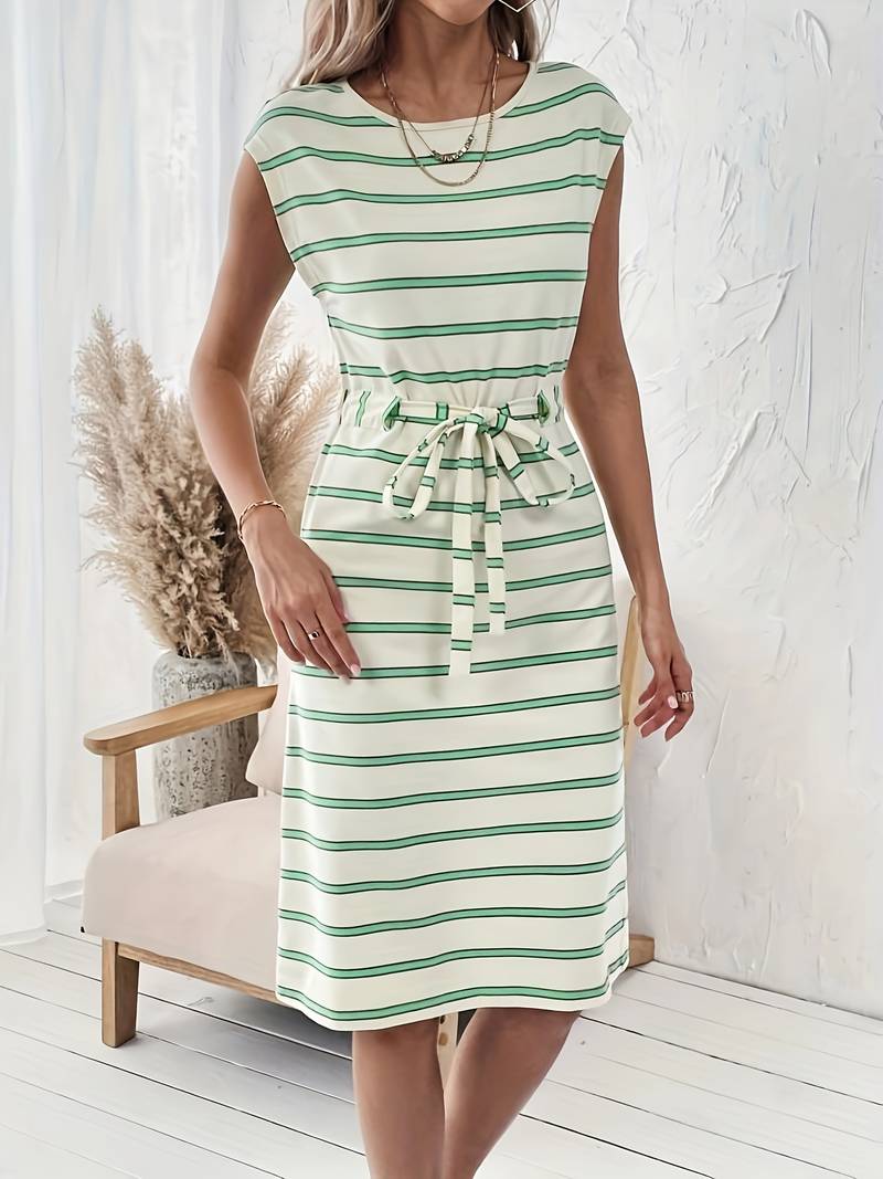 Ivy - Round Neck Split Dress For Spring And Summer