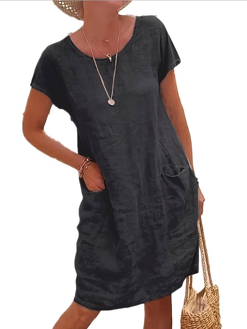 Kacey - Round neck pocket dress