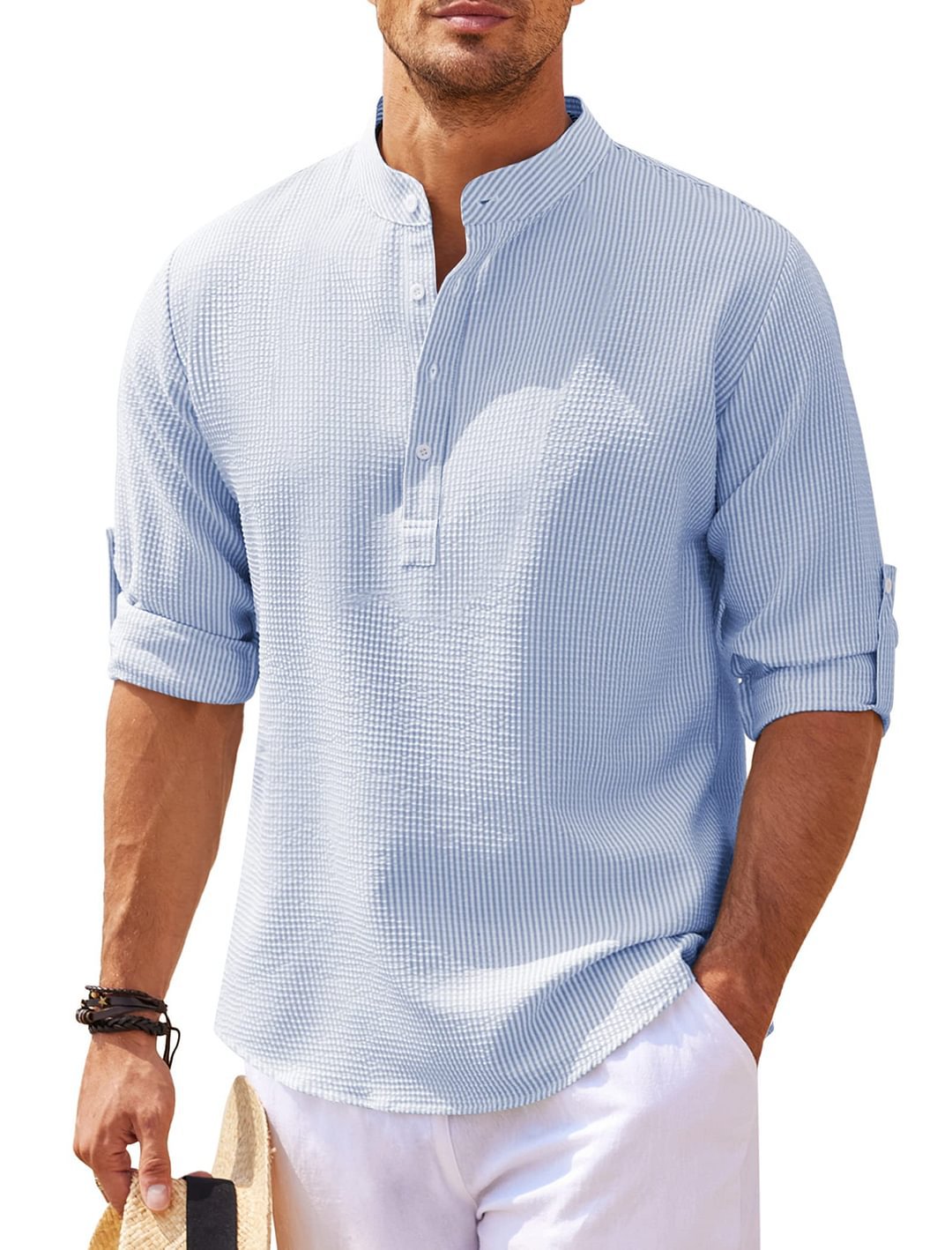 Fyodor - Long-sleeved linen casual shirt for men