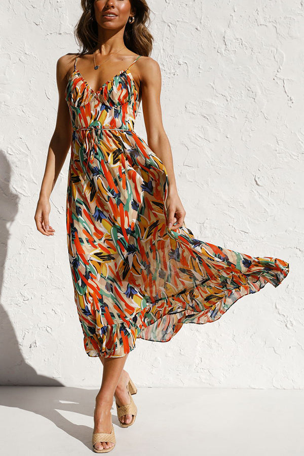 High quality colourful midi dress