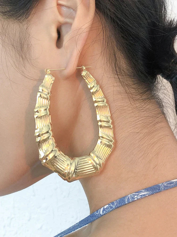 Vintage Micro Inlaid Bamboo Earrings