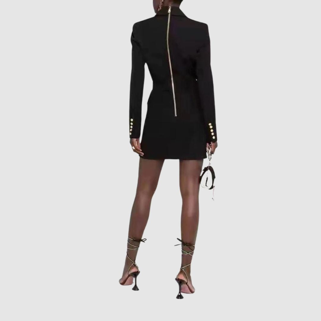 Bianca - Double-breasted blazer dress with gold button details