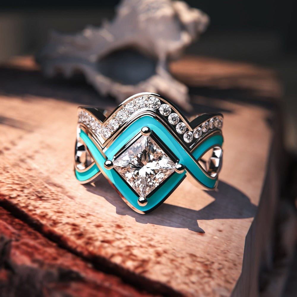 Arielle - Twisted ring with square crystal