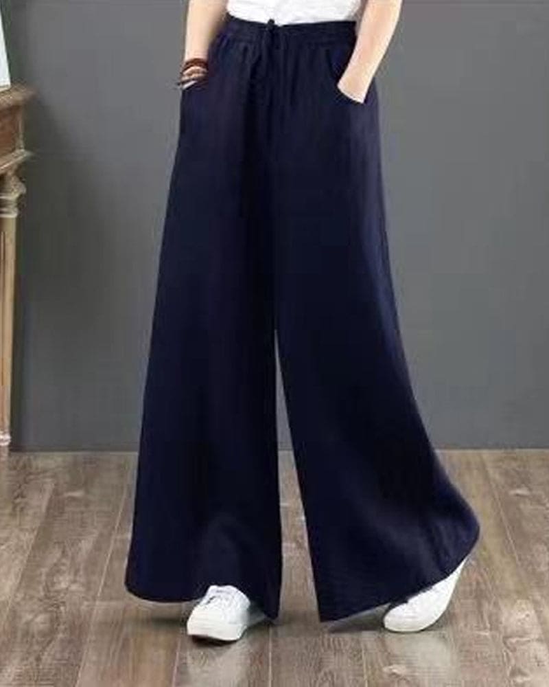 Evanie - trousers in plain colour