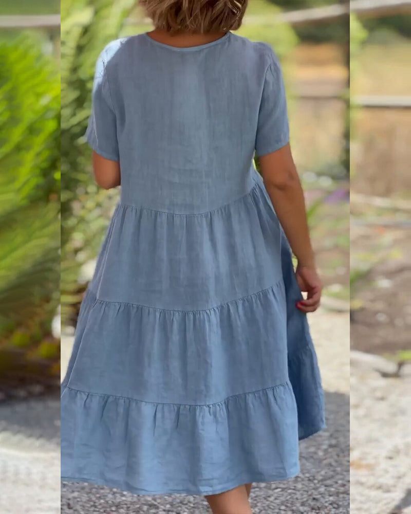 Aveline - cotton layered dress for relaxed days