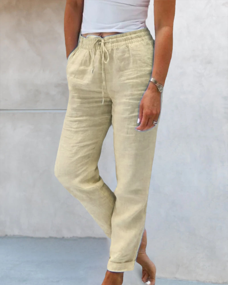 Marisol - Solid-coloured straight-leg trousers