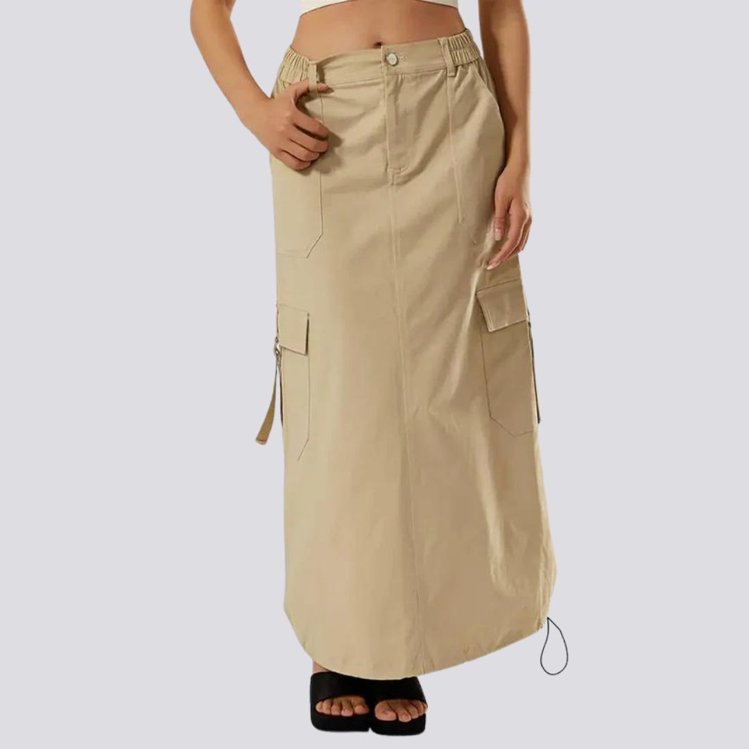 Addison - Casual cargo skirt with drawstring and flap pockets