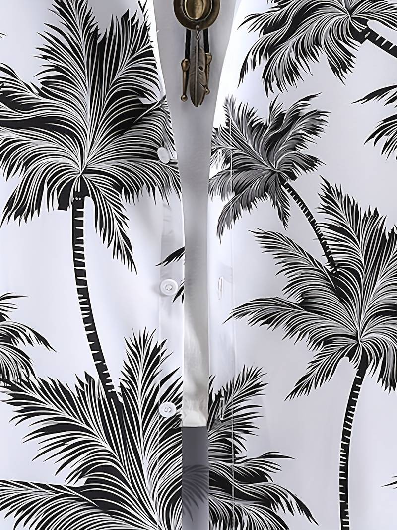 Ethan - coconut tree print hawaiian shirt