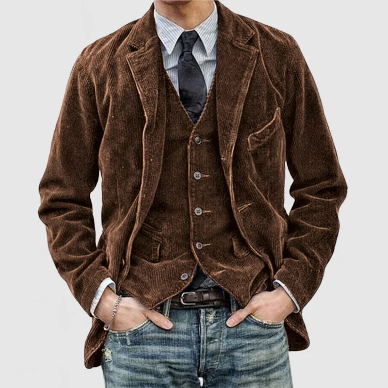 SHERLOCK - MEN'S VINTAGE CORDUROY LAPEL JACKET