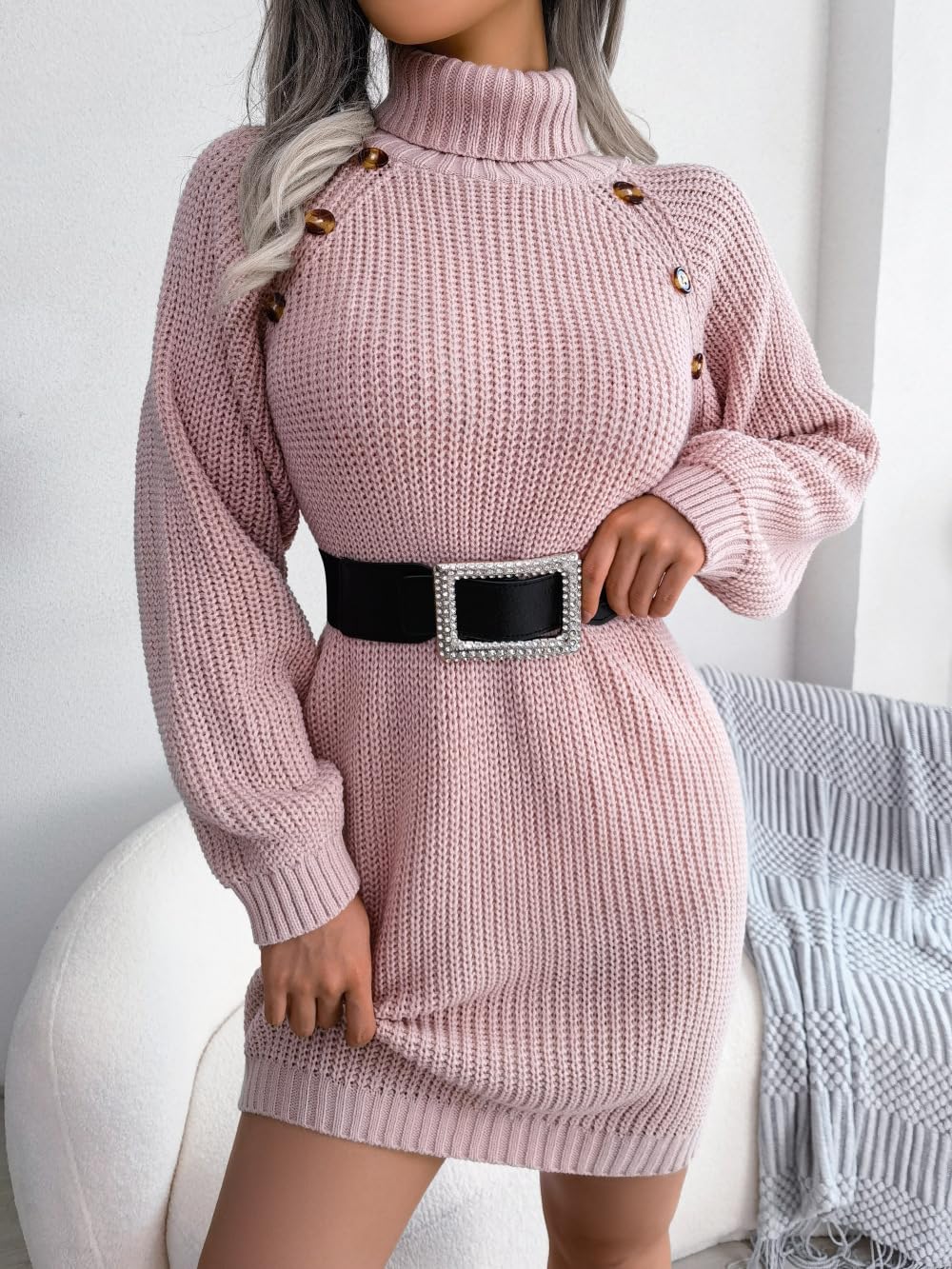 Roxy - Knitted turtleneck dress