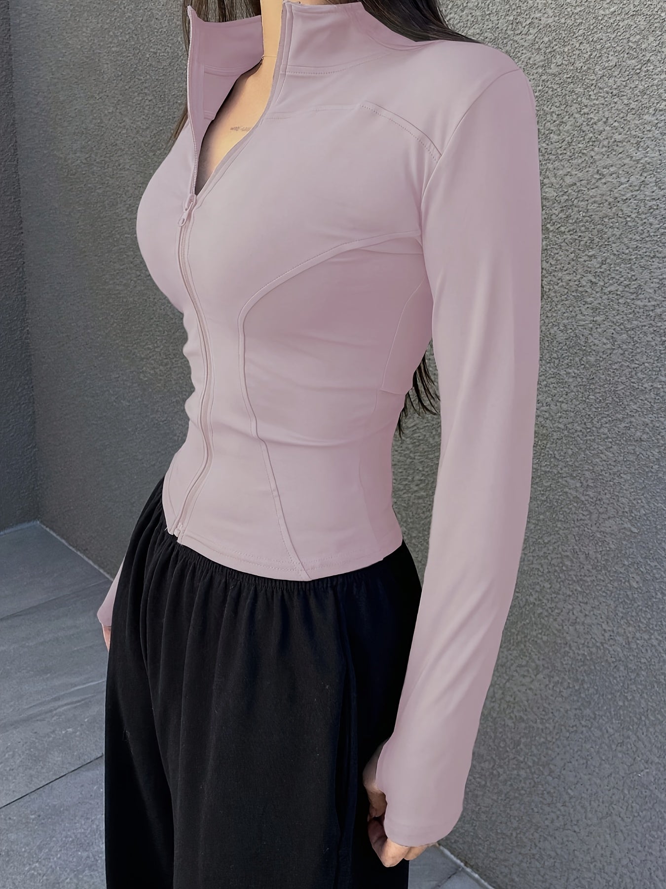 Slim-fit zipper top jacket for women
