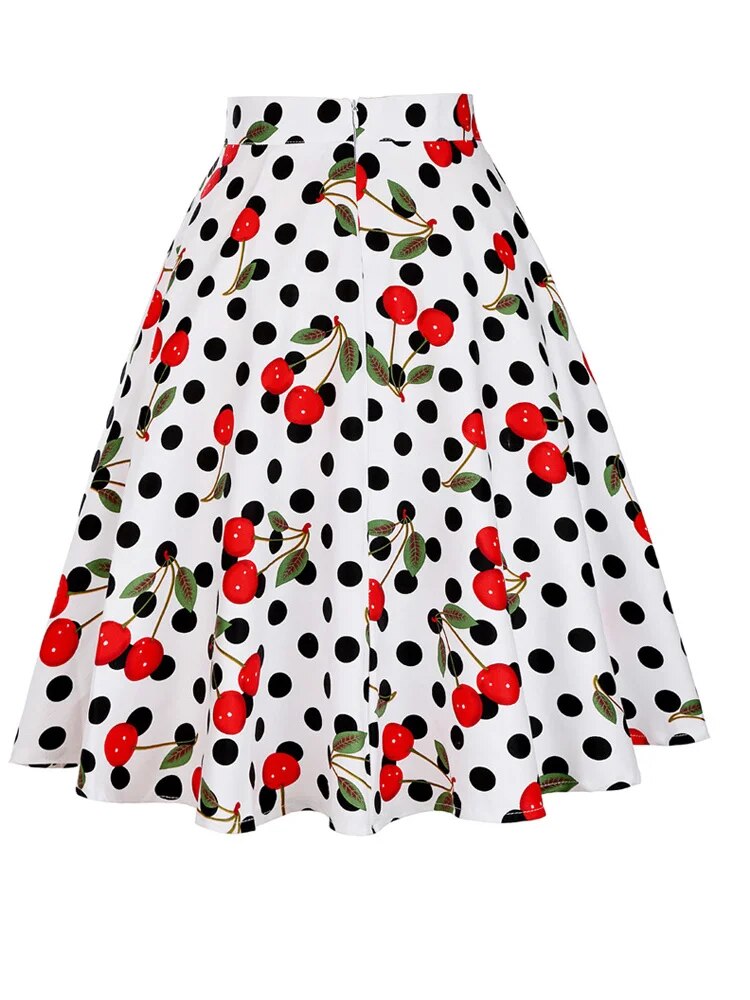 Classic Ladies Floral Pleated Midi Skirts