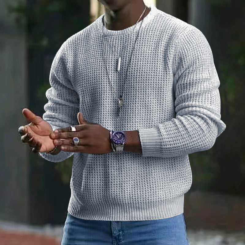 Hadi - Men's versatile long-sleeved knit with round neckline