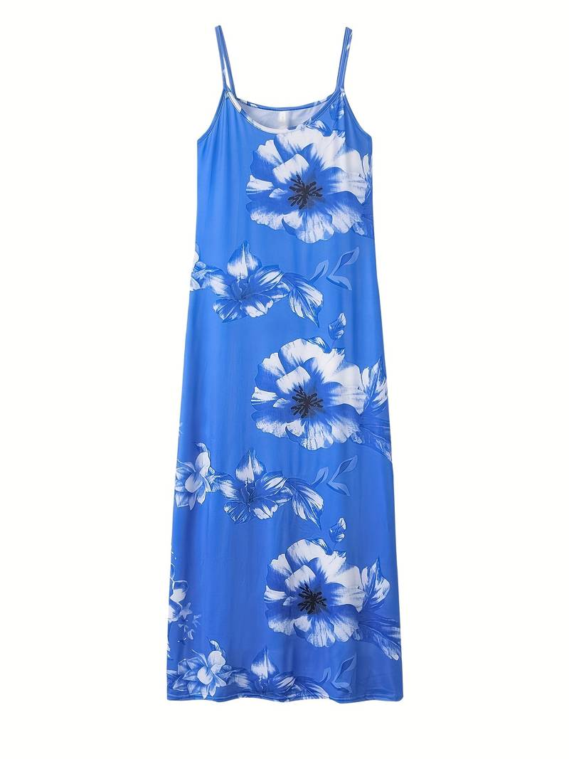 Rhea - Slim-fit maxi dress with floral print