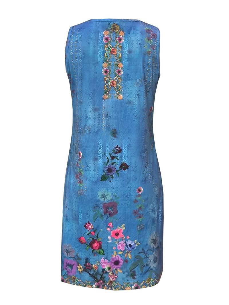 Zainab - Dress with floral pattern and slit neckline