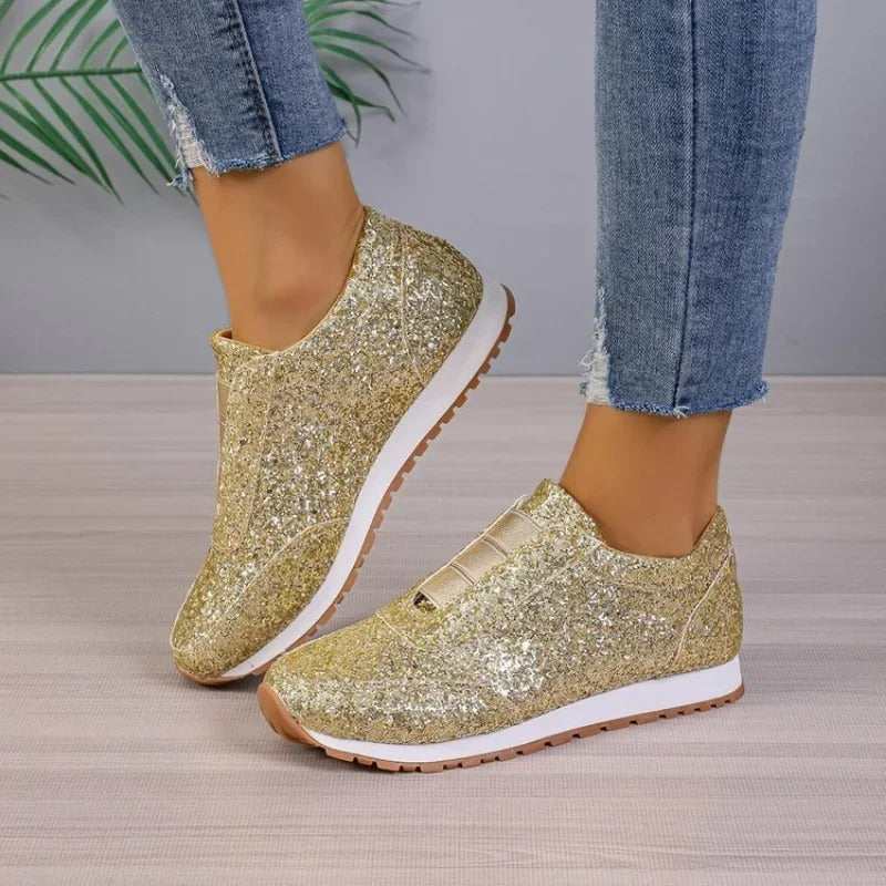 Zoe - Glitter slip-on sneaker with contrasting sole