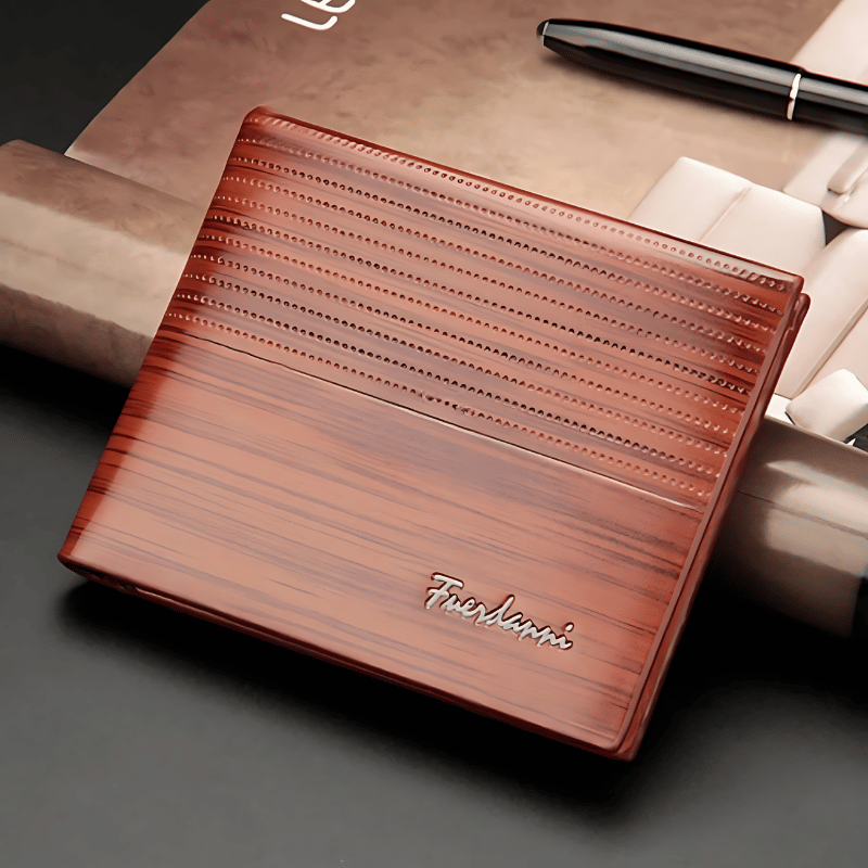 Ashton - Elegant wooden wallet with groove detail