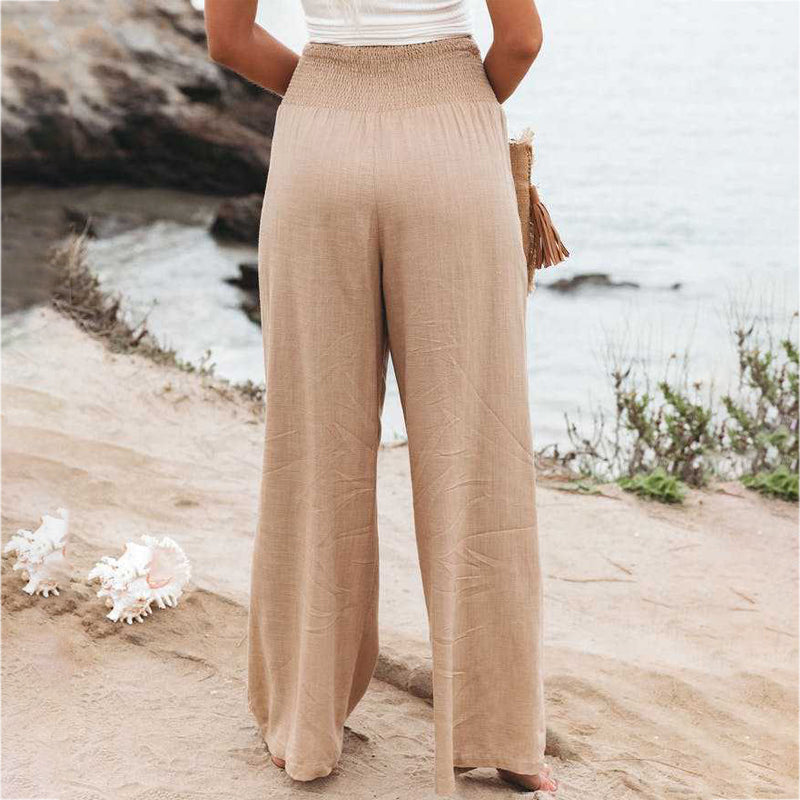 Georgene - loose cotton linen trousers