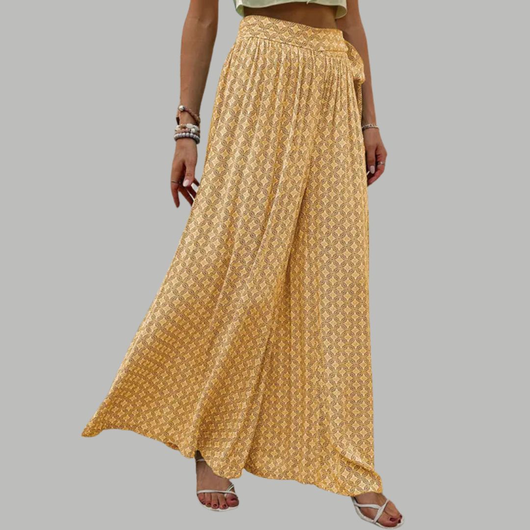 Sophia - High-waisted wide trousers with print pattern