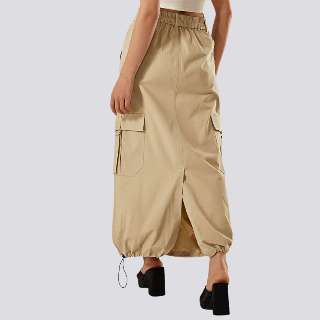 Addison - Casual cargo skirt with drawstring and flap pockets