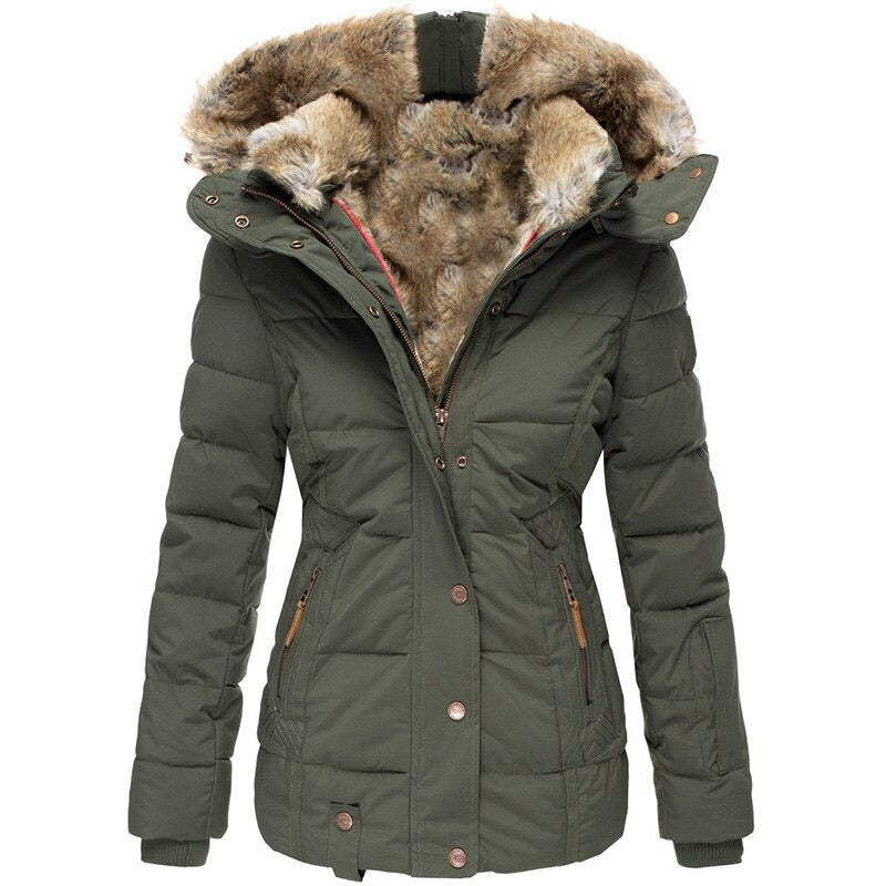 Women's Fur-Lined Winter Coat - Warm, Waterproof, Insulated, and Stylish Outerwear