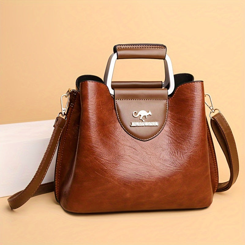 Ava - Elegant two-coloured leather bag