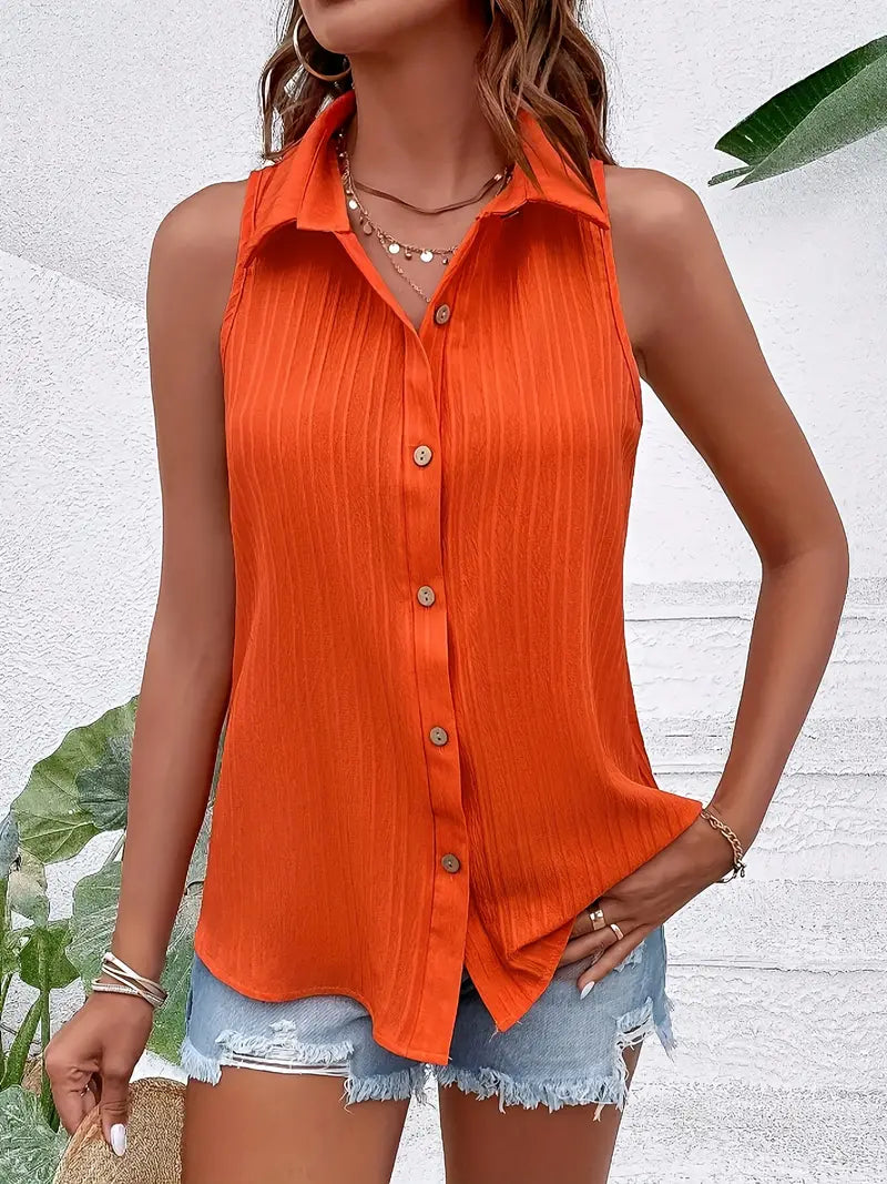 Sarah – stylish sleeveless shirt for spring