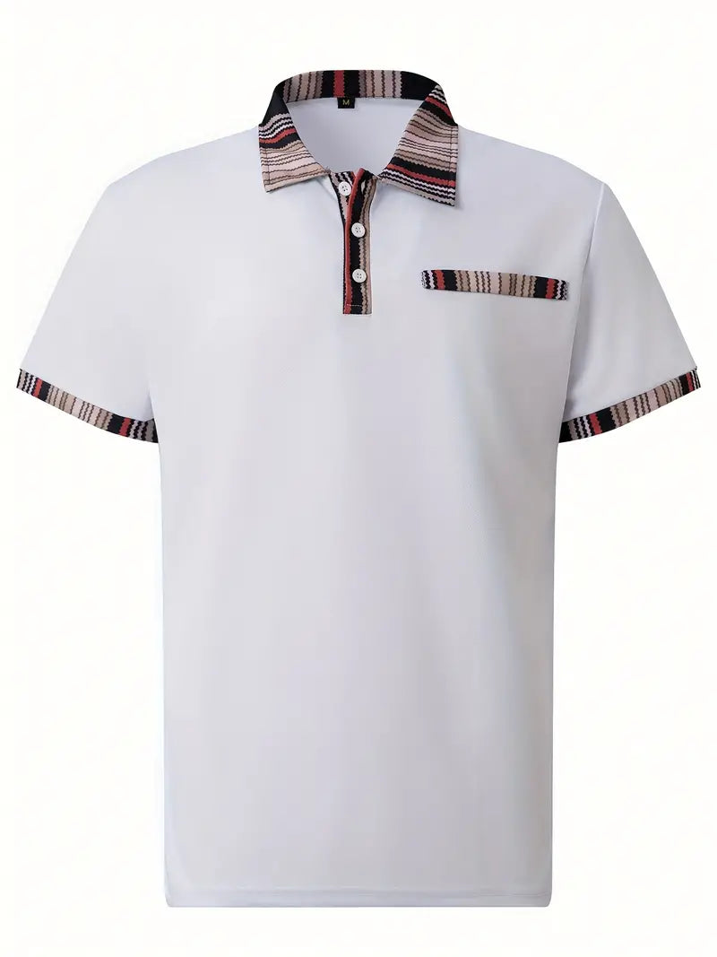 Daniel - breathable regular striped collar shirt for men