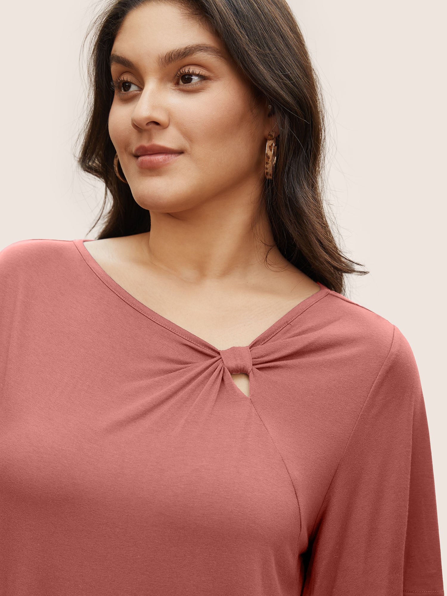 Supersoft Essentials Twist Front Asymmetrical Neck T-shirt