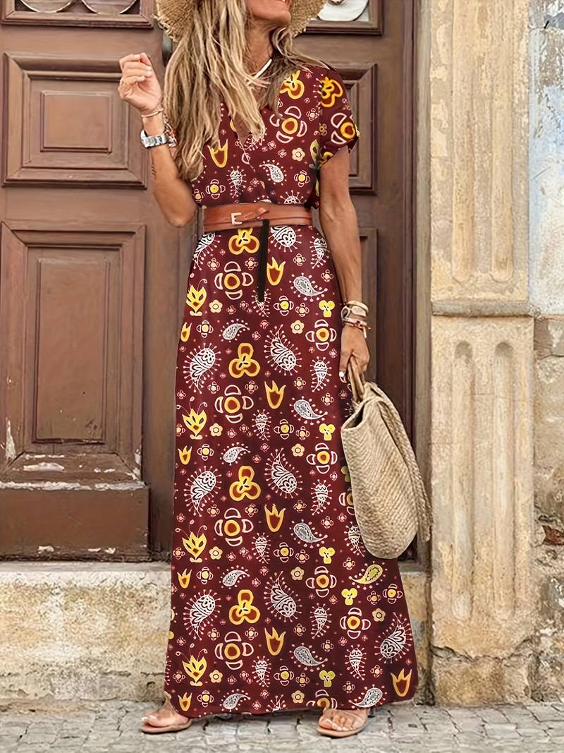 Yessenya - Abstract floral long maxi dress