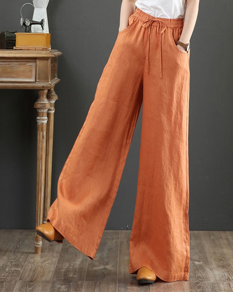 Evanie - trousers in plain colour