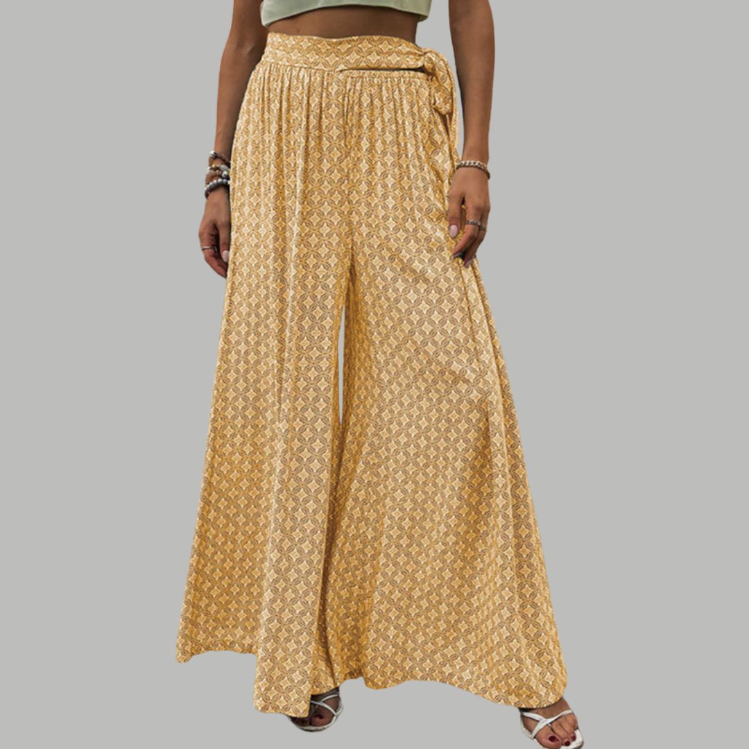 Sophia - High-waisted wide trousers with print pattern